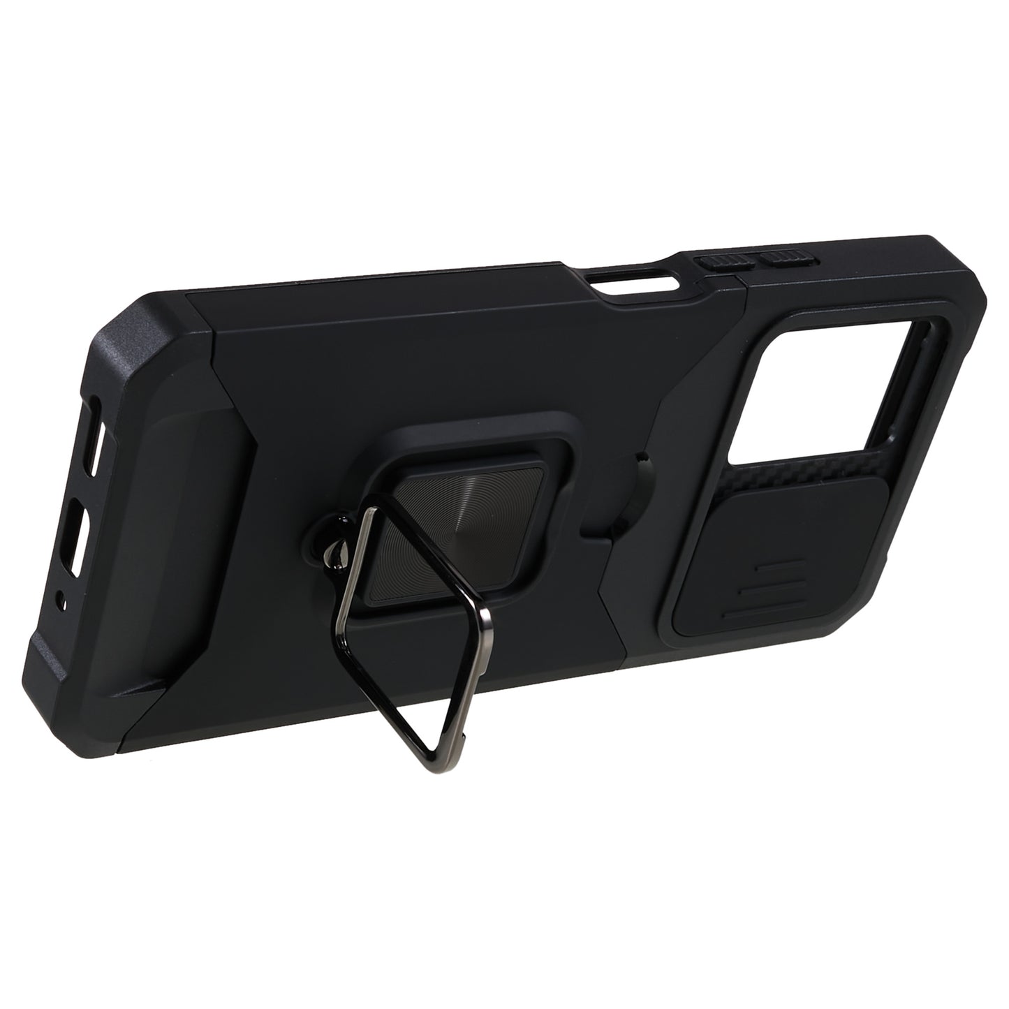 Kickstand Phone Case for Xiaomi Redmi Note 12 5G (China) / (India) / (Global) / Poco X5 5G , PC+TPU Card Holder Phone Cover with Slide Camera Lid