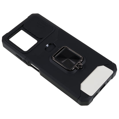 Kickstand Phone Case for Xiaomi Redmi Note 12 5G (China) / (India) / (Global) / Poco X5 5G , PC+TPU Card Holder Phone Cover with Slide Camera Lid