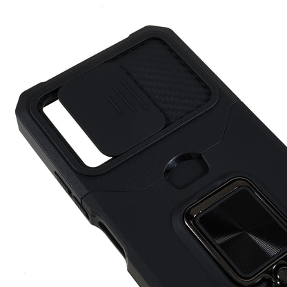 Kickstand Phone Case for Xiaomi Redmi Note 12 5G (China) / (India) / (Global) / Poco X5 5G , PC+TPU Card Holder Phone Cover with Slide Camera Lid