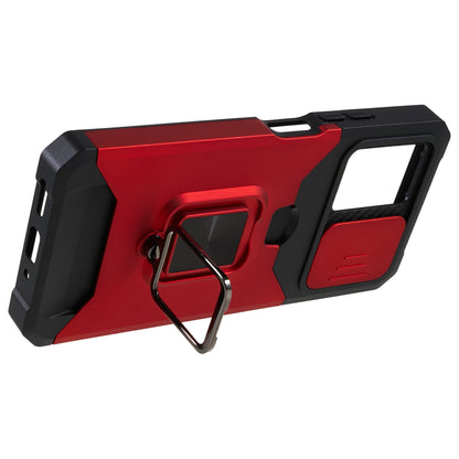 Kickstand Phone Case for Xiaomi Redmi Note 12 5G (China) / (India) / (Global) / Poco X5 5G , PC+TPU Card Holder Phone Cover with Slide Camera Lid