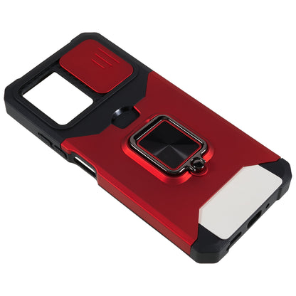 Kickstand Phone Case for Xiaomi Redmi Note 12 5G (China) / (India) / (Global) / Poco X5 5G , PC+TPU Card Holder Phone Cover with Slide Camera Lid