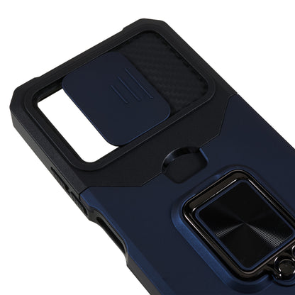 Kickstand Phone Case for Xiaomi Redmi Note 12 5G (China) / (India) / (Global) / Poco X5 5G , PC+TPU Card Holder Phone Cover with Slide Camera Lid