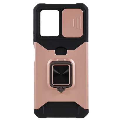 Kickstand Phone Case for Xiaomi Redmi Note 12 5G (China) / (India) / (Global) / Poco X5 5G , PC+TPU Card Holder Phone Cover with Slide Camera Lid
