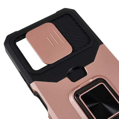 Kickstand Phone Case for Xiaomi Redmi Note 12 5G (China) / (India) / (Global) / Poco X5 5G , PC+TPU Card Holder Phone Cover with Slide Camera Lid