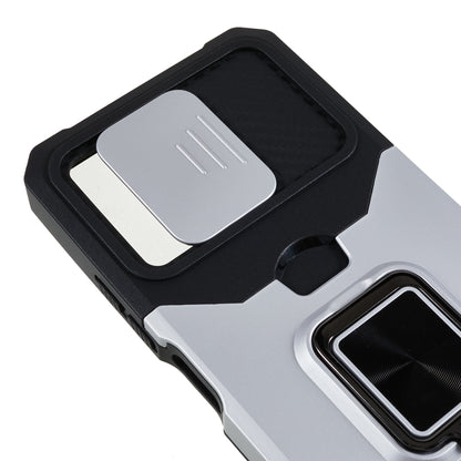 Kickstand Phone Case for Xiaomi Redmi Note 12 5G (China) / (India) / (Global) / Poco X5 5G , PC+TPU Card Holder Phone Cover with Slide Camera Lid