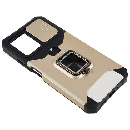 Kickstand Phone Case for Xiaomi Redmi Note 12 5G (China) / (India) / (Global) / Poco X5 5G , PC+TPU Card Holder Phone Cover with Slide Camera Lid