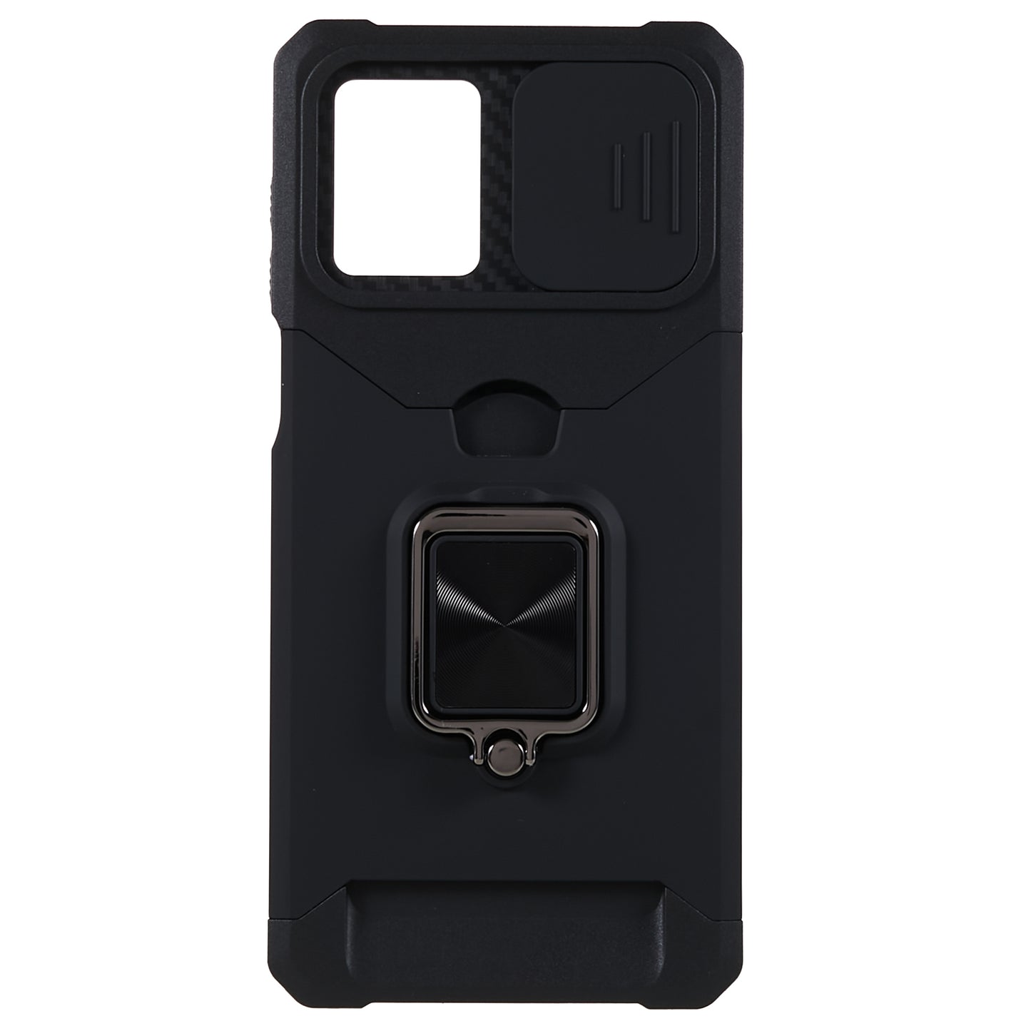 For Motorola Moto G 5G (2023) PC+TPU Card Holder Case Kickstand Anti-Scratch Phone Cover with Slide Camera Lid