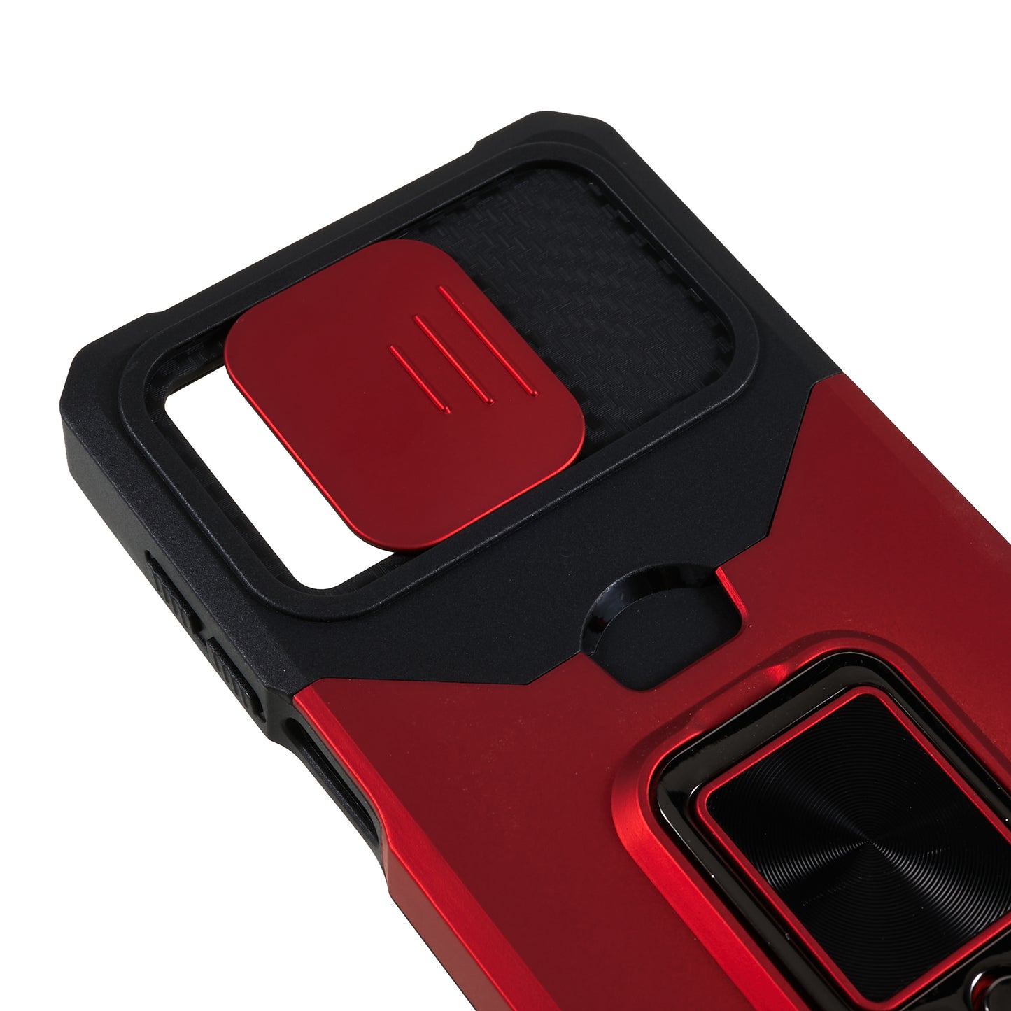 For Motorola Moto G 5G (2023) PC+TPU Card Holder Case Kickstand Anti-Scratch Phone Cover with Slide Camera Lid