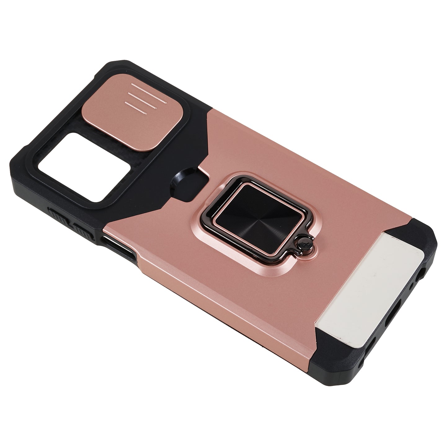 For Motorola Moto G 5G (2023) PC+TPU Card Holder Case Kickstand Anti-Scratch Phone Cover with Slide Camera Lid
