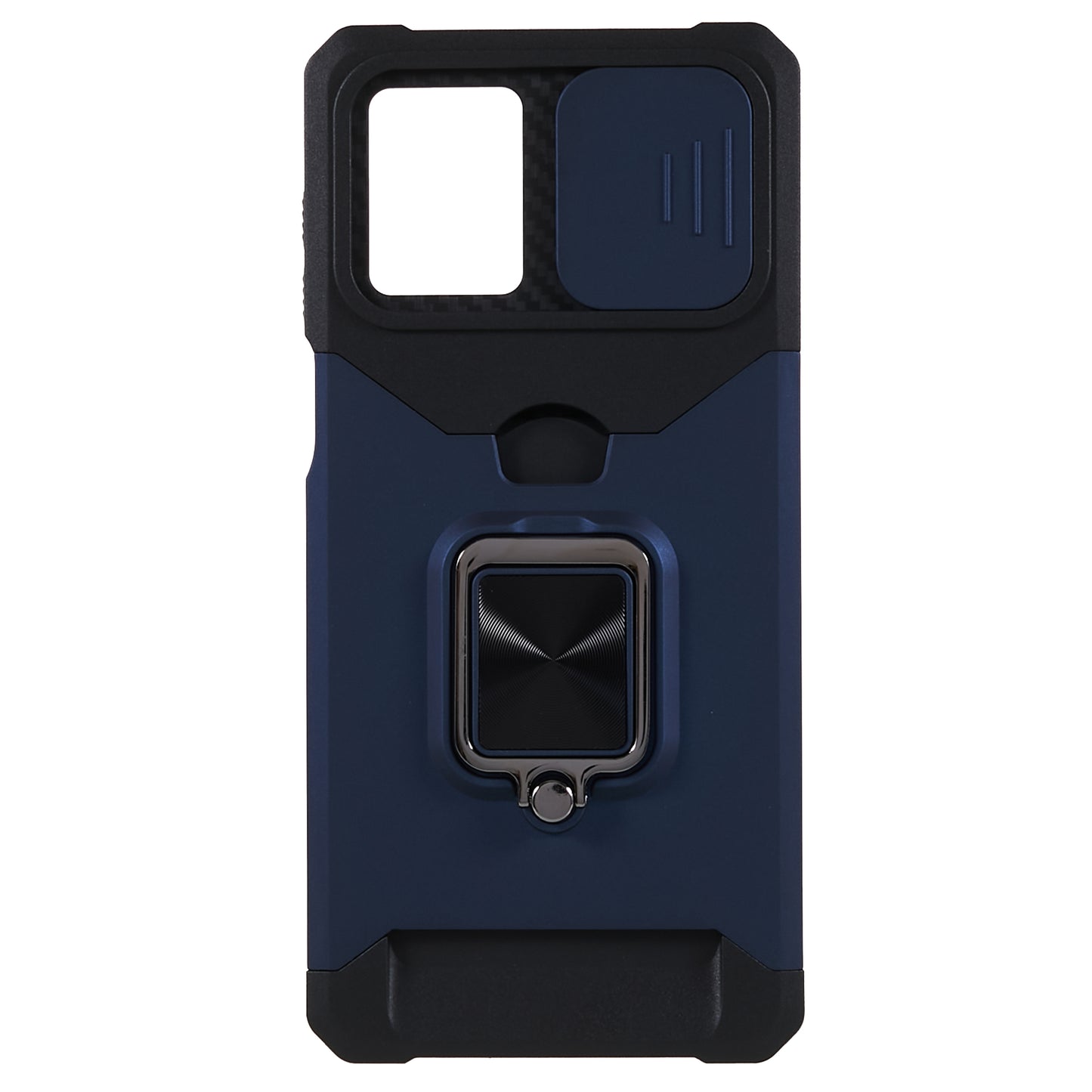 For Motorola Moto G 5G (2023) PC+TPU Card Holder Case Kickstand Anti-Scratch Phone Cover with Slide Camera Lid