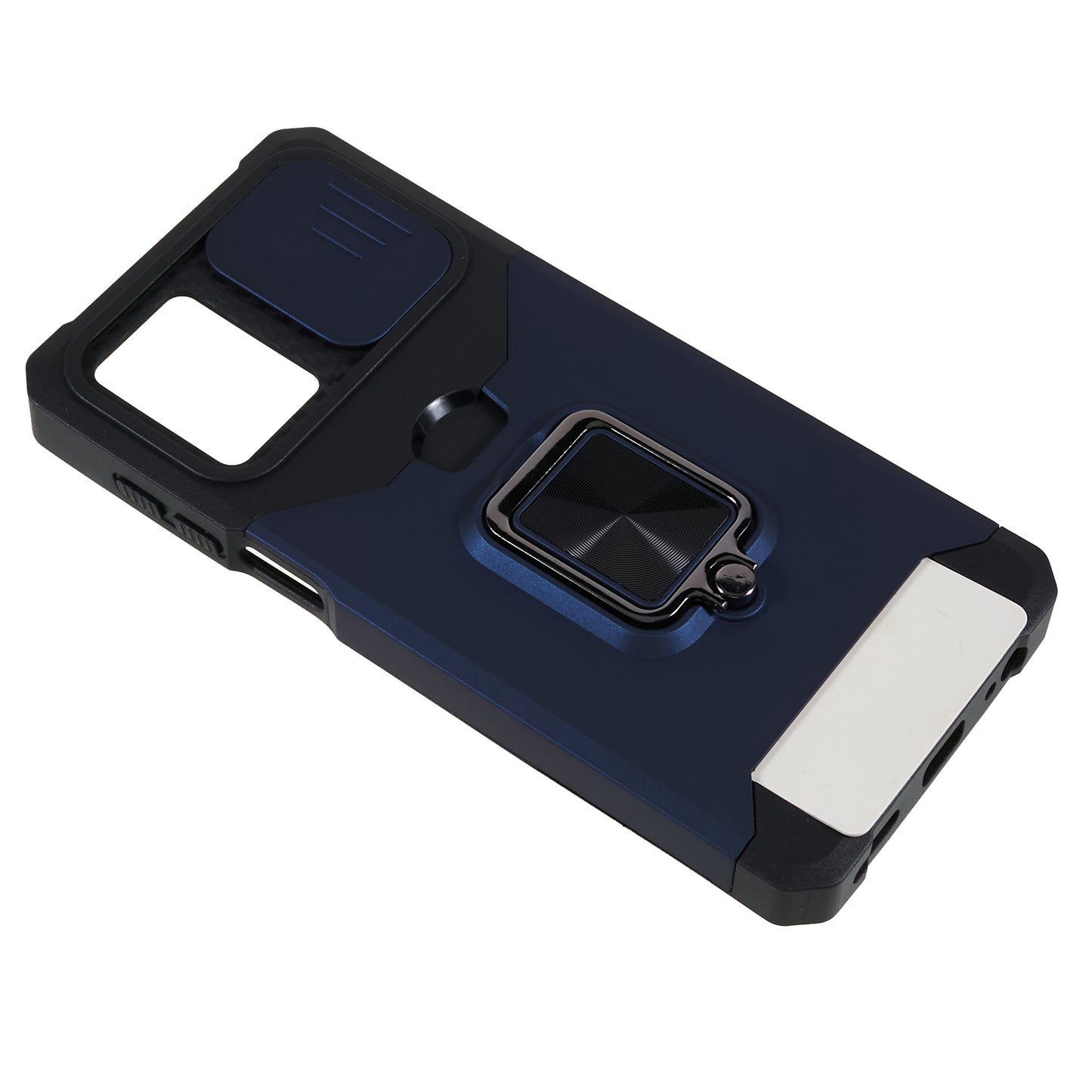 For Motorola Moto G 5G (2023) PC+TPU Card Holder Case Kickstand Anti-Scratch Phone Cover with Slide Camera Lid