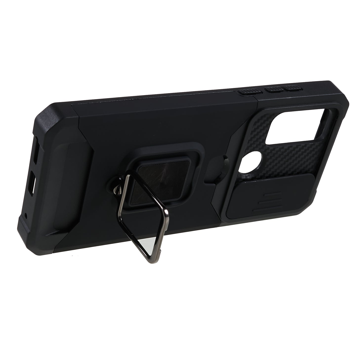 For Motorola Moto G Play (2023) 4G Kickstand Card Holder Phone Case Slide Lens Protection PC+TPU Phone Cover