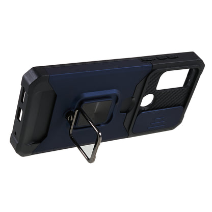 For Motorola Moto G Play (2023) 4G Kickstand Card Holder Phone Case Slide Lens Protection PC+TPU Phone Cover