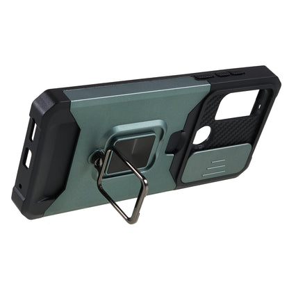 For Motorola Moto G Play (2023) 4G Kickstand Card Holder Phone Case Slide Lens Protection PC+TPU Phone Cover