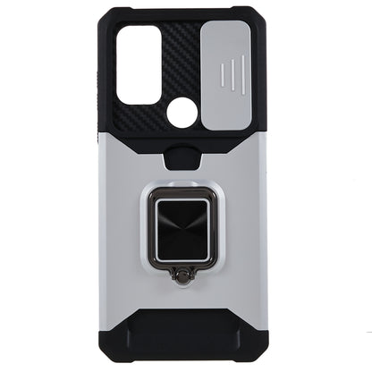 For Motorola Moto G Play (2023) 4G Kickstand Card Holder Phone Case Slide Lens Protection PC+TPU Phone Cover