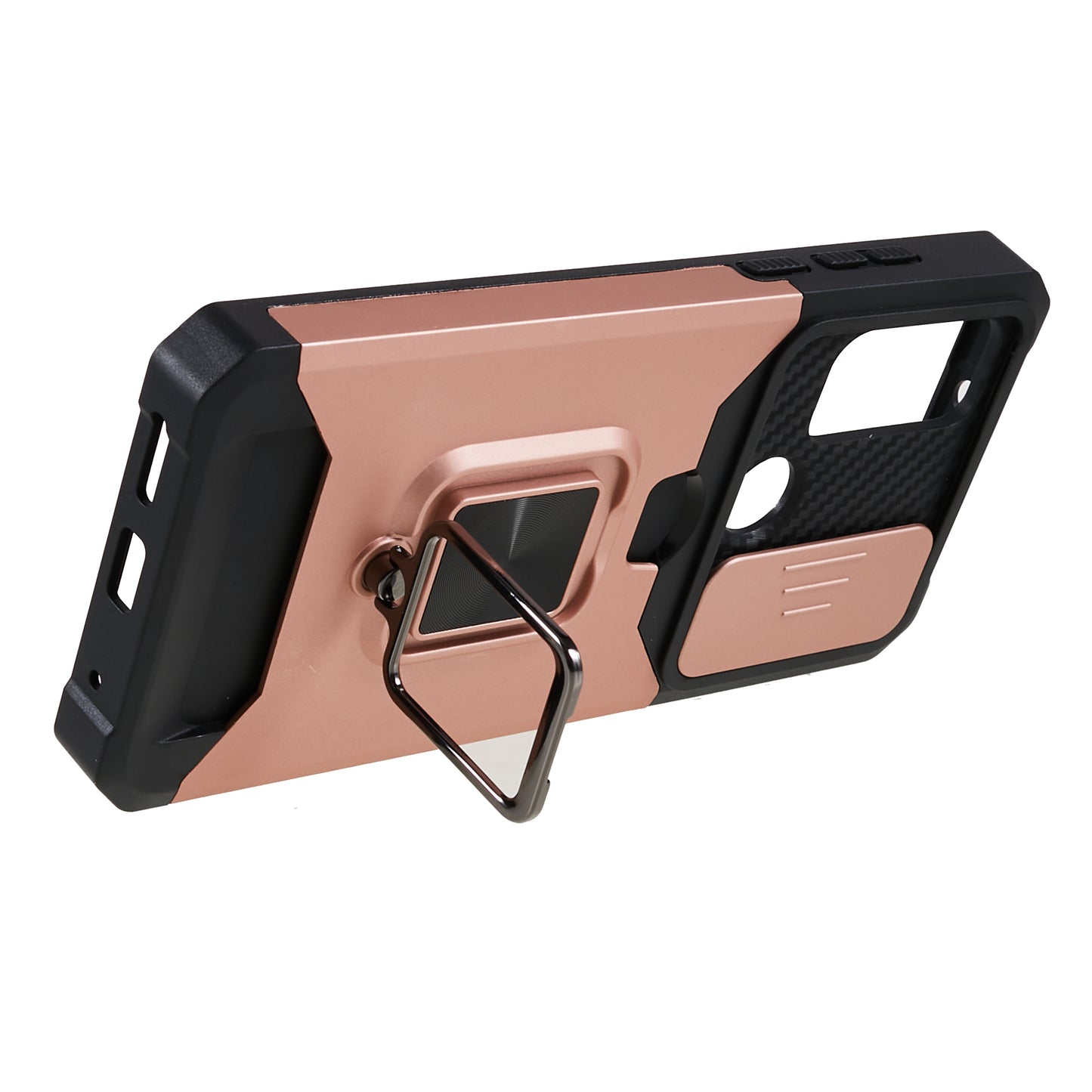 For Motorola Moto G Play (2023) 4G Kickstand Card Holder Phone Case Slide Lens Protection PC+TPU Phone Cover