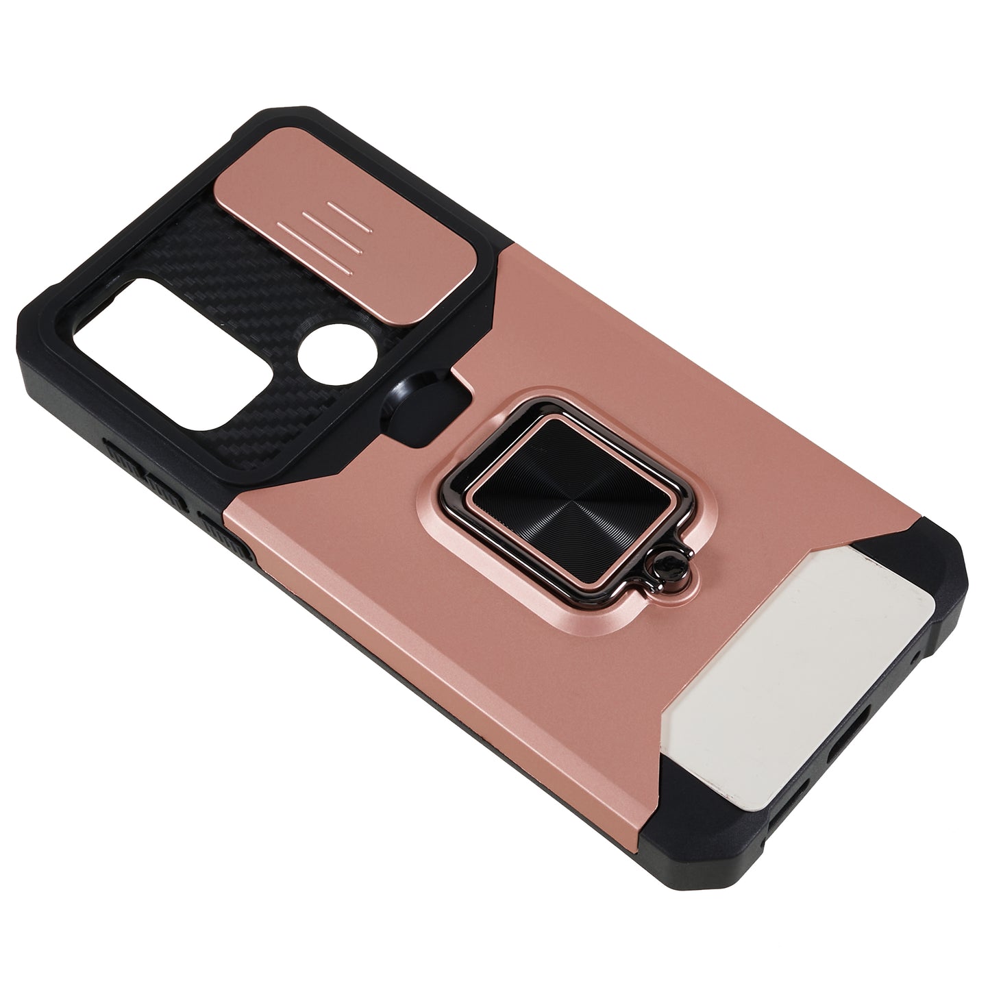 For Motorola Moto G Play (2023) 4G Kickstand Card Holder Phone Case Slide Lens Protection PC+TPU Phone Cover