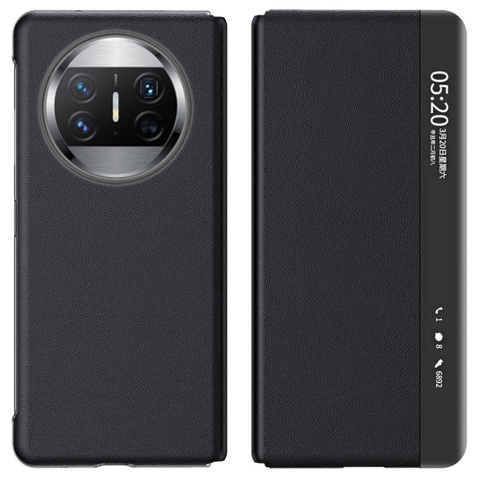For Huawei Mate X3 5G Magnetic Auto-absorbed View Window PU Leather+PC Phone Case Stand Cover (without Pen Slot)