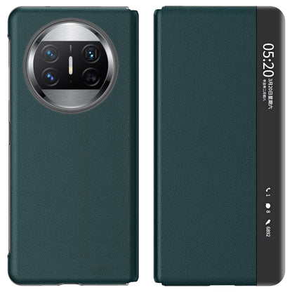 For Huawei Mate X3 5G Magnetic Auto-absorbed View Window PU Leather+PC Phone Case Stand Cover (without Pen Slot)