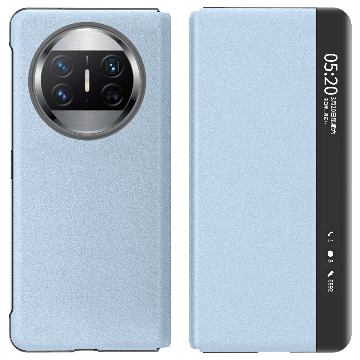 For Huawei Mate X3 5G Magnetic Auto-absorbed View Window PU Leather+PC Phone Case Stand Cover (without Pen Slot)