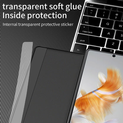 Stand Cover for Huawei Mate X3 5G View Window Litchi Texture PU Leather Case (with Pen Slot)