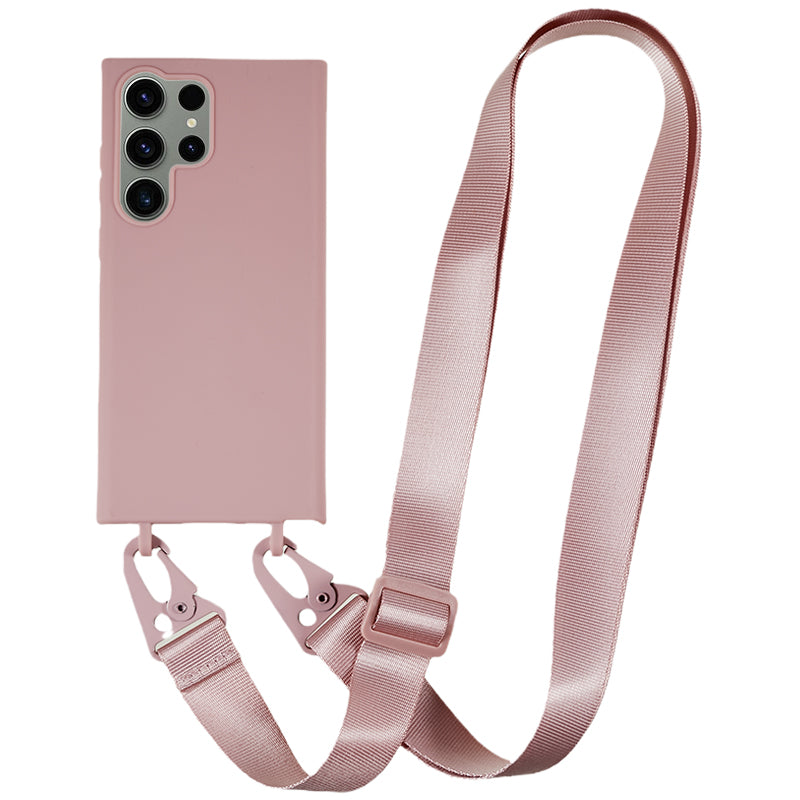TPU Case for Samsung Galaxy S23 Ultra Matte Finish Phone Protector Cover with Wide Lanyard