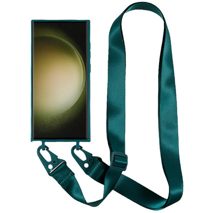 TPU Case for Samsung Galaxy S23 Ultra Matte Finish Phone Protector Cover with Wide Lanyard