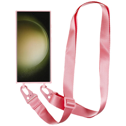 TPU Case for Samsung Galaxy S23 Ultra Matte Finish Phone Protector Cover with Wide Lanyard