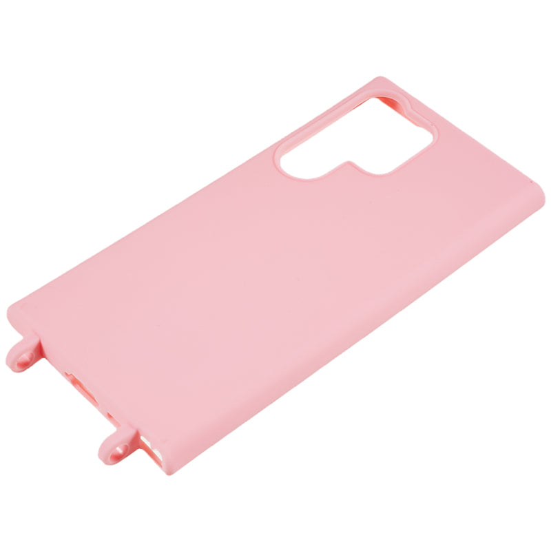 TPU Case for Samsung Galaxy S23 Ultra Matte Finish Phone Protector Cover with Wide Lanyard