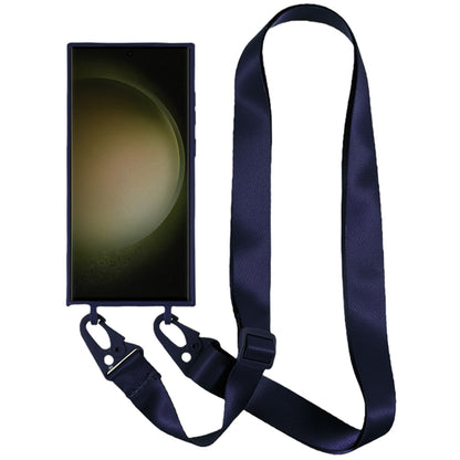 TPU Case for Samsung Galaxy S23 Ultra Matte Finish Phone Protector Cover with Wide Lanyard