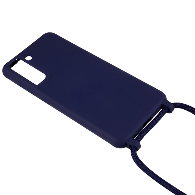For Samsung Galaxy S21 FE 5G Shockproof Back Cover Flexible TPU Phone Case with Lanyard
