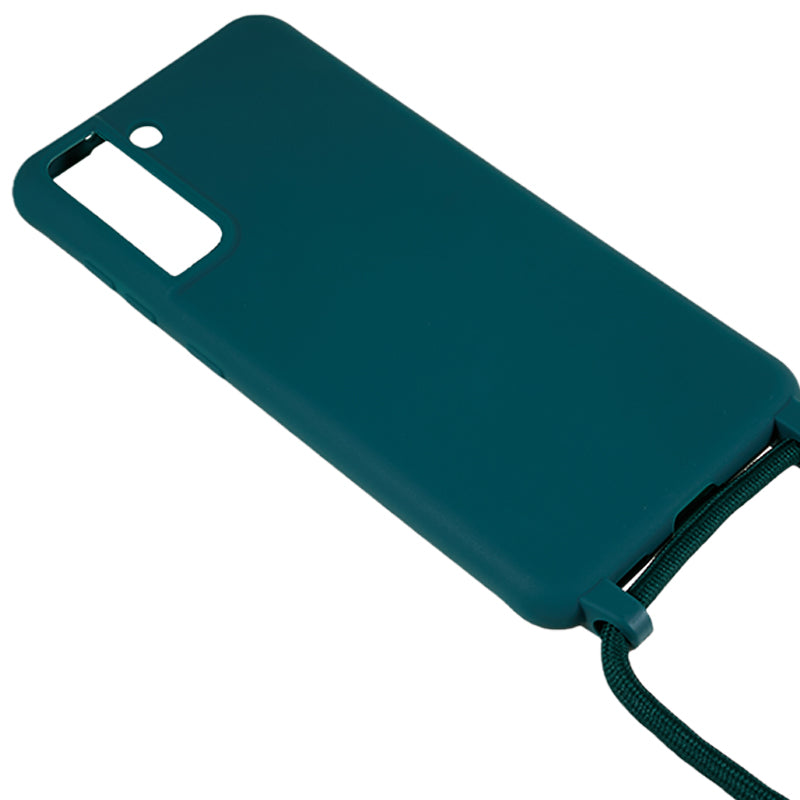 For Samsung Galaxy S21 FE 5G Shockproof Back Cover Flexible TPU Phone Case with Lanyard