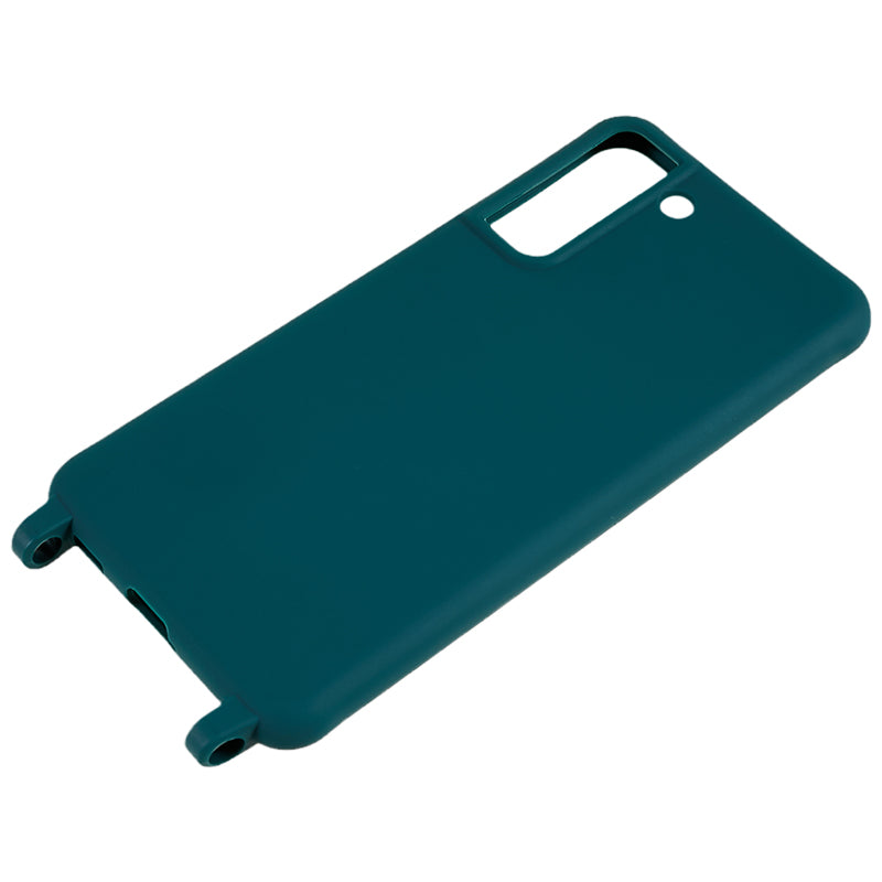 For Samsung Galaxy S21 FE 5G Shockproof Back Cover Flexible TPU Phone Case with Lanyard