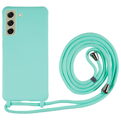 For Samsung Galaxy S21 FE 5G Shockproof Back Cover Flexible TPU Phone Case with Lanyard