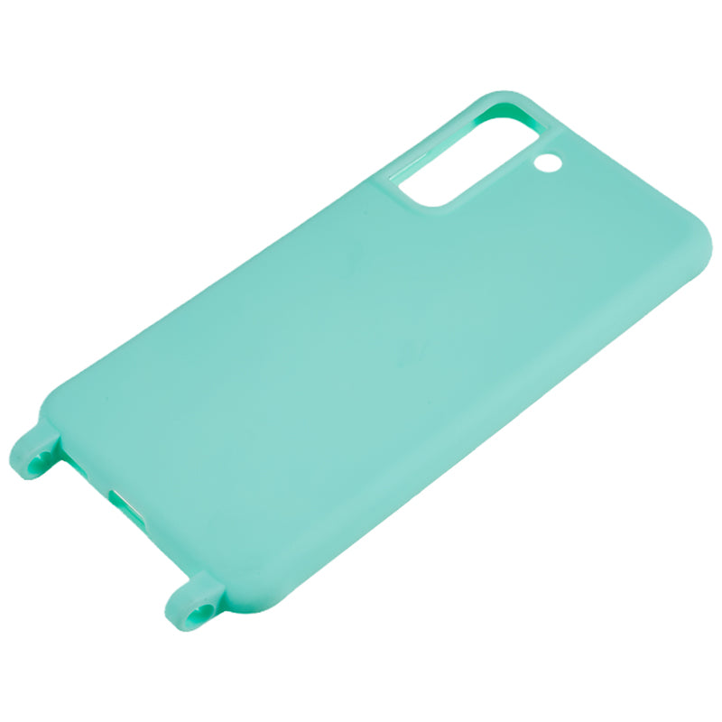 For Samsung Galaxy S21 FE 5G Shockproof Back Cover Flexible TPU Phone Case with Lanyard