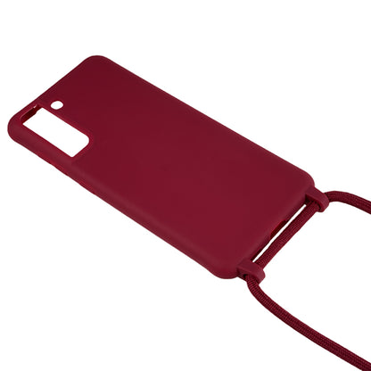 For Samsung Galaxy S21 FE 5G Shockproof Back Cover Flexible TPU Phone Case with Lanyard