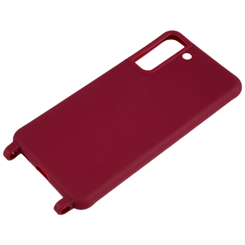 For Samsung Galaxy S21 FE 5G Shockproof Back Cover Flexible TPU Phone Case with Lanyard