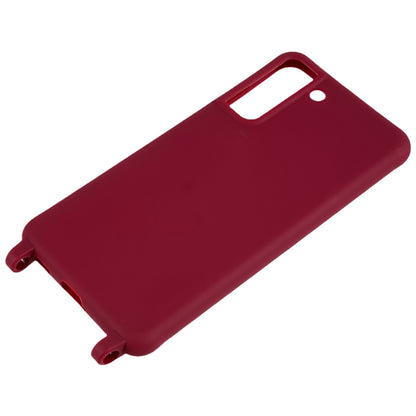 For Samsung Galaxy S21 FE 5G Shockproof Back Cover Flexible TPU Phone Case with Lanyard