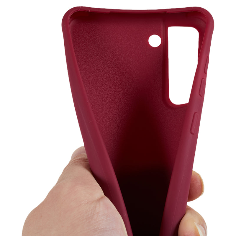 For Samsung Galaxy S21 FE 5G Shockproof Back Cover Flexible TPU Phone Case with Lanyard