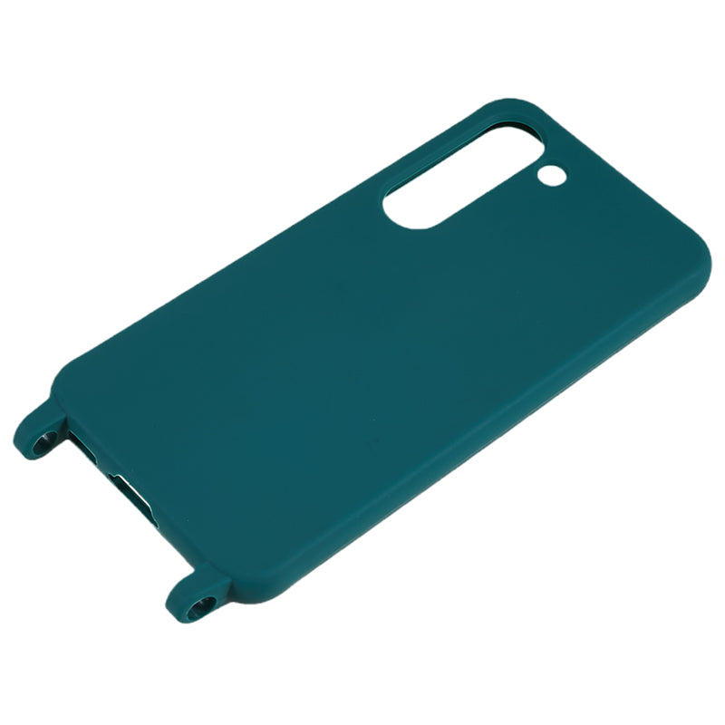 For Samsung Galaxy S23 Matte Soft TPU Case Anti-drop Phone Cover with Wide Lanyard