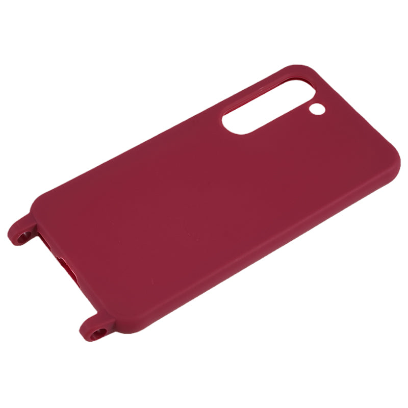 For Samsung Galaxy S23+ Soft TPU Phone Case Matte Finish Smartphone Cover with Wide Lanyard