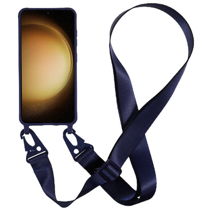 For Samsung Galaxy S23+ Soft TPU Phone Case Matte Finish Smartphone Cover with Wide Lanyard