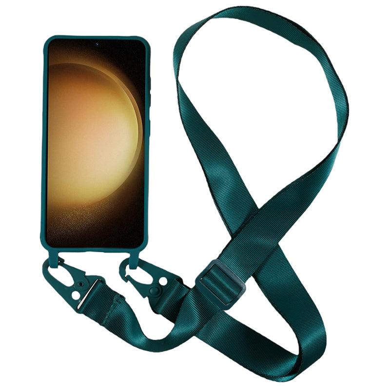 For Samsung Galaxy S23+ Soft TPU Phone Case Matte Finish Smartphone Cover with Wide Lanyard