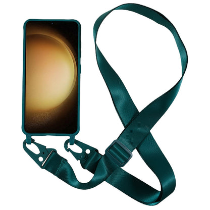 For Samsung Galaxy S23+ Soft TPU Phone Case Matte Finish Smartphone Cover with Wide Lanyard