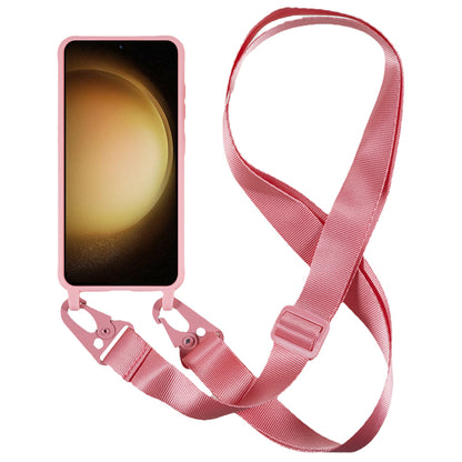 For Samsung Galaxy S23+ Soft TPU Phone Case Matte Finish Smartphone Cover with Wide Lanyard