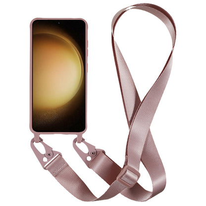 For Samsung Galaxy S23+ Soft TPU Phone Case Matte Finish Smartphone Cover with Wide Lanyard