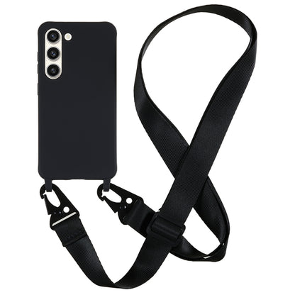 For Samsung Galaxy S23+ Soft TPU Phone Case Matte Finish Smartphone Cover with Wide Lanyard