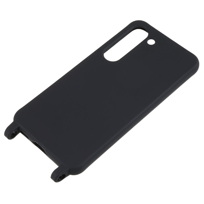 For Samsung Galaxy S23+ Soft TPU Phone Case Matte Finish Smartphone Cover with Wide Lanyard