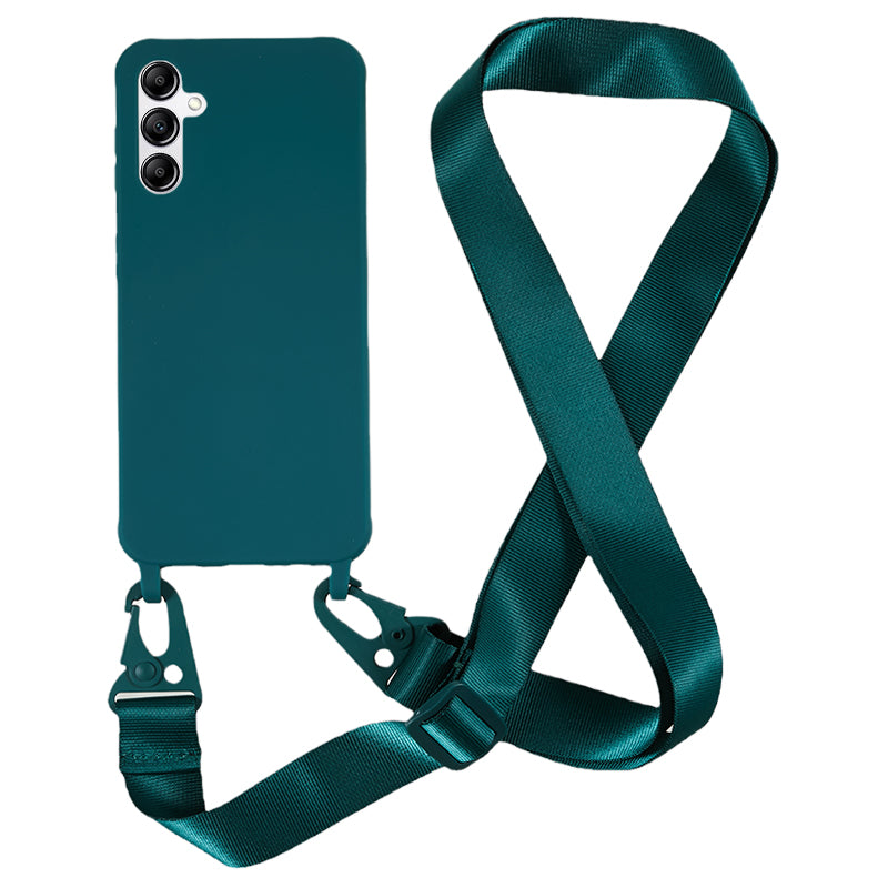 Soft TPU Phone Case for Samsung Galaxy A14 5G Matte Finish Shockproof Cover with Wide Lanyard
