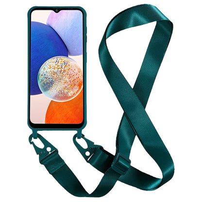 Soft TPU Phone Case for Samsung Galaxy A14 5G Matte Finish Shockproof Cover with Wide Lanyard